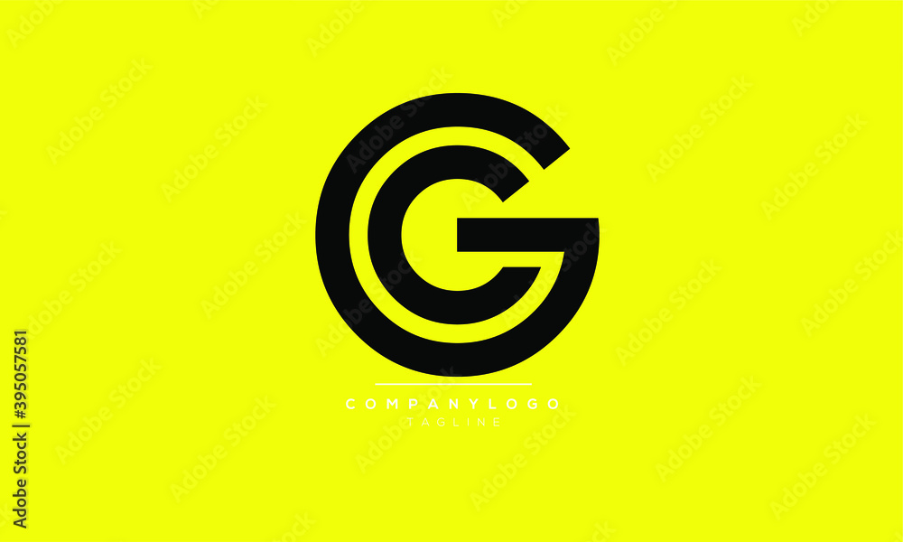 GC CG abstract initials monogram letter text symbol alphabet logo ...