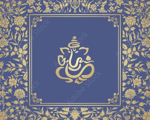 Ganesha, wedding card, royal Rajasthan, India	