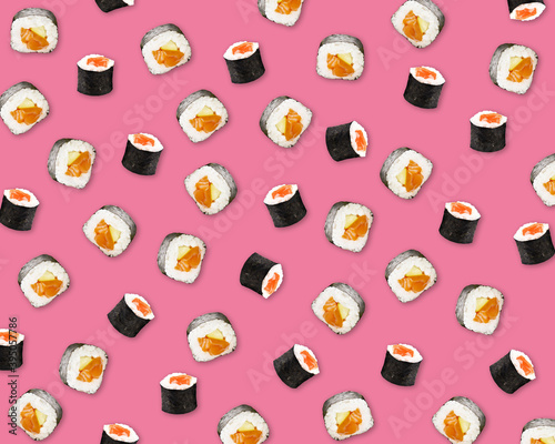 sushi wallpaper pink pattern vintage background