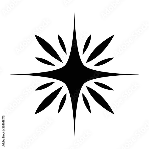 star of 4 points silhouette style icon vector design