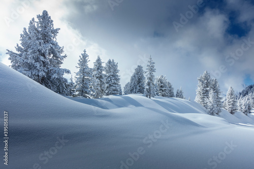 Weihnachtliche Winterlandschaft als Hintergrundbild