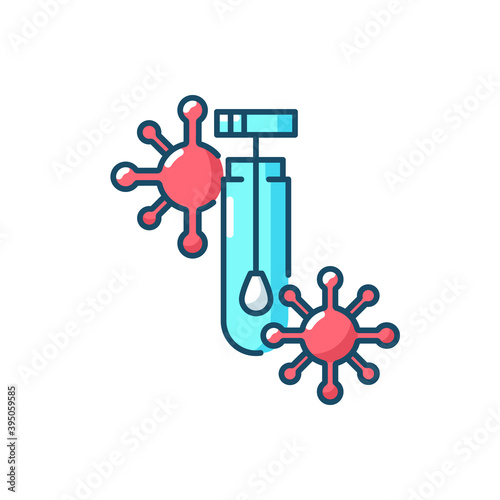 PCR test RGB color icon. Polymerase chain reaction analysis. Medical examination for disease. Corona virus infection diagnostic. Scientific check. Covid19 exam. Isolated vector illustration
