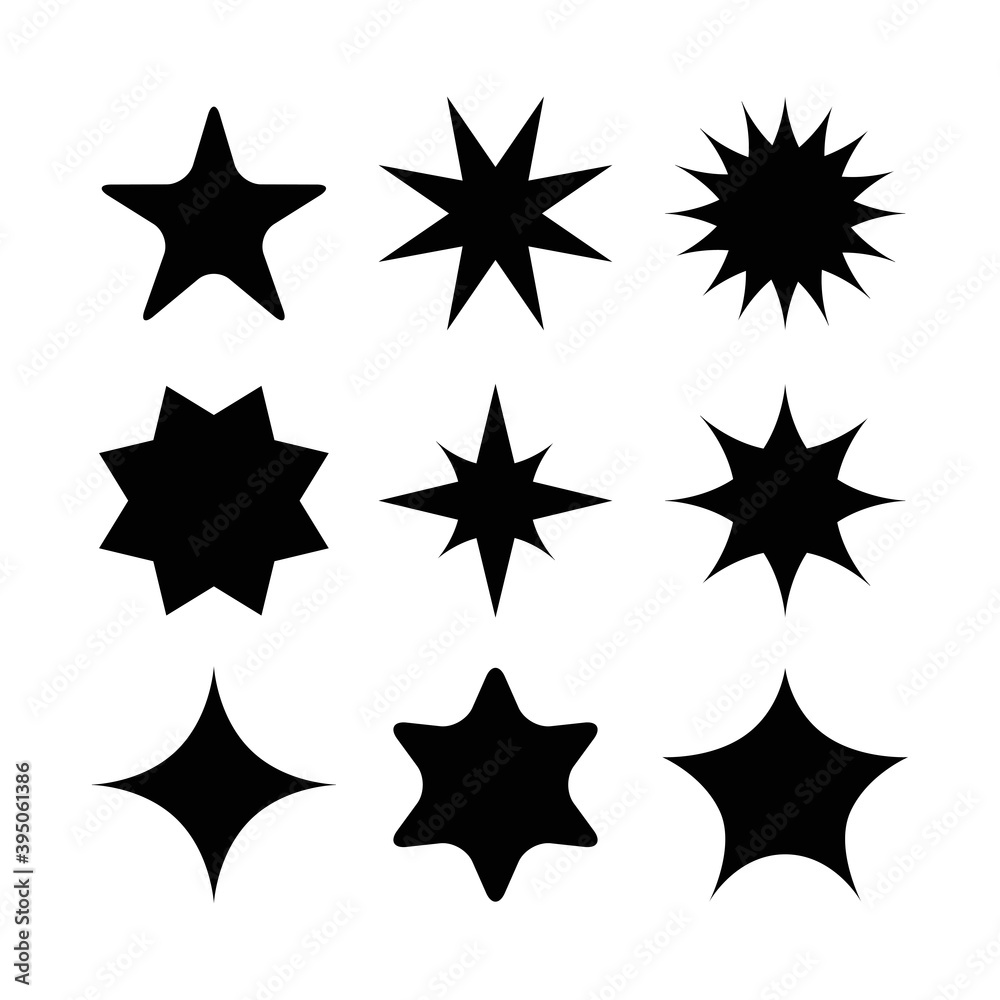 Obraz premium star silhouette style icon collection vector design