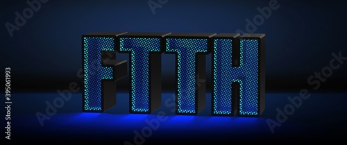 FTTH acronym (fiber-to-the-home) photo