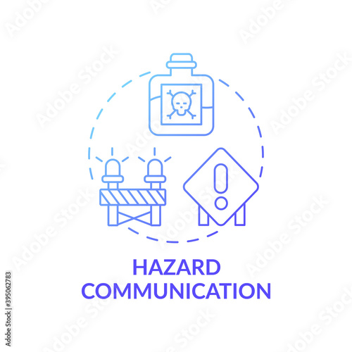 Hazard communication concept icon. Top workplace safety violations. Things that employers implement in work environment idea thin line illustration. Vector isolated outline RGB color drawing