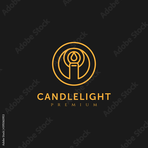 candle light premium logo vector design illustration template