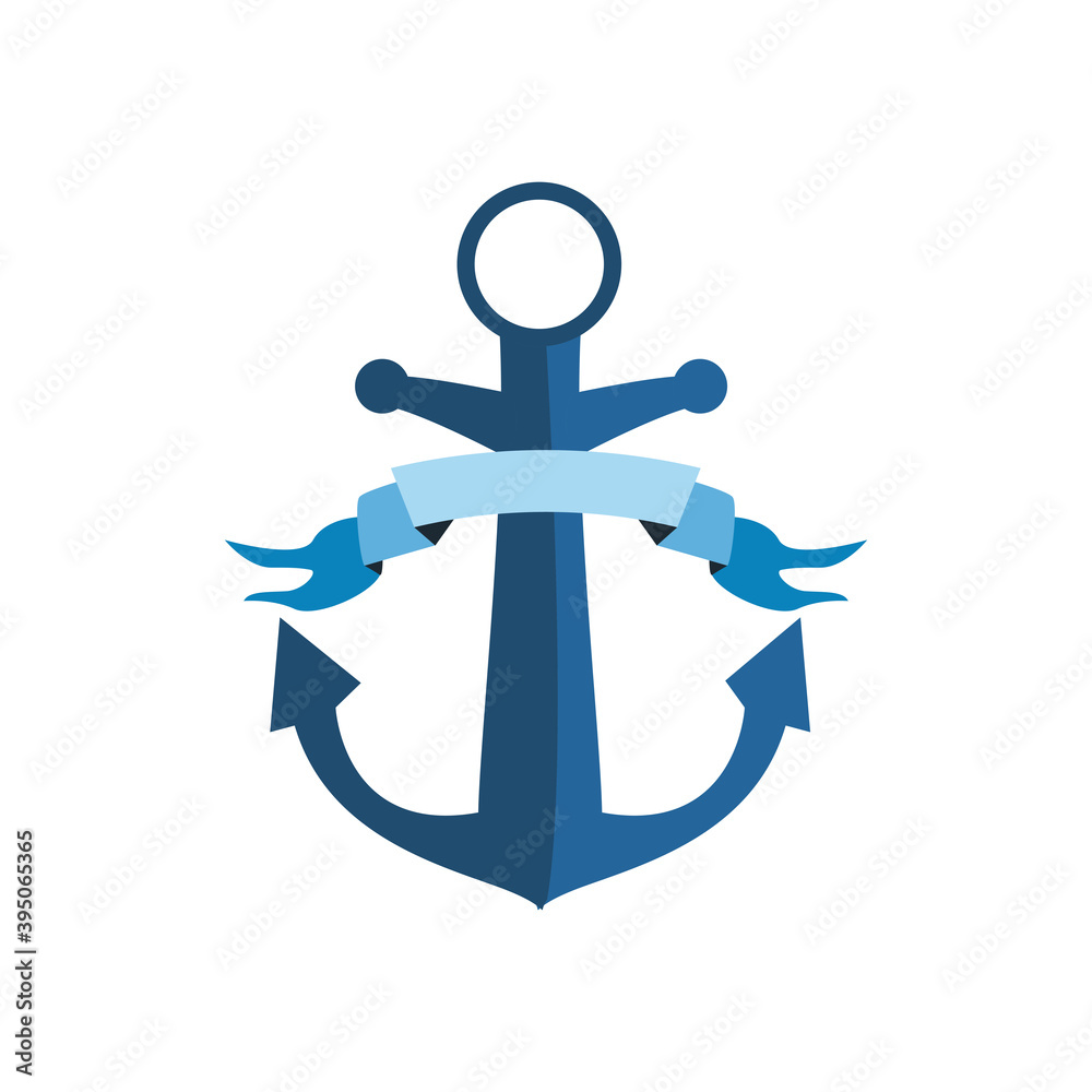 nautical anchor with ribbon vector design nautical anchor with ribbon vector design