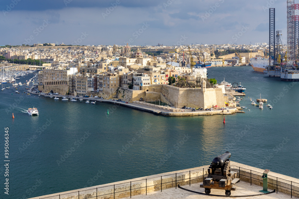 The three old cities, Vittoriosa, Senglea a Cospicua at the grand harbour in Malta