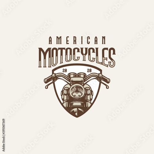 Vintage motorcycle club logo emblem