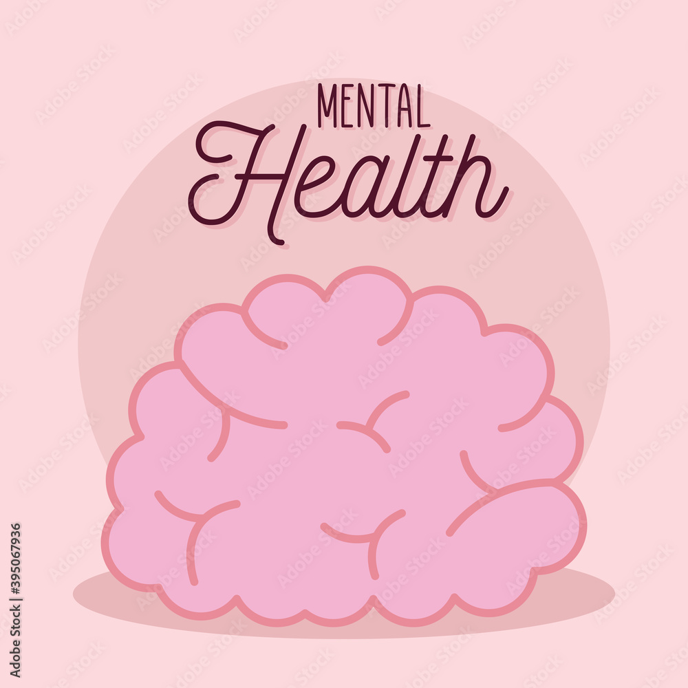 mental health with brain icon vector design mental health with brain icon vector design