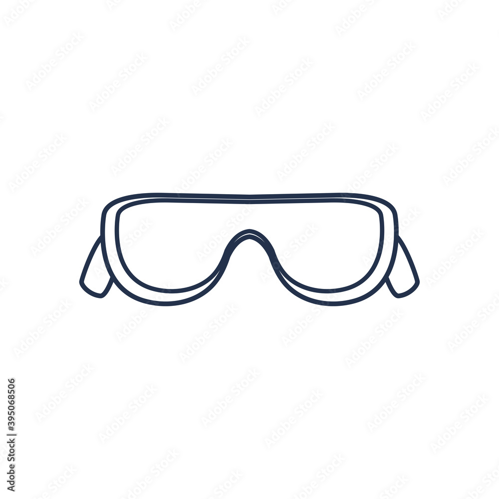 Fototapeta premium shield glasses icon, line style in white background