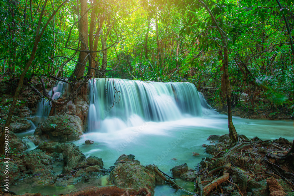 Huay mae khamin waterfall at Kanchanaburi in Thailand Huay mae khamin waterfall at Kanchanaburi in Thailand