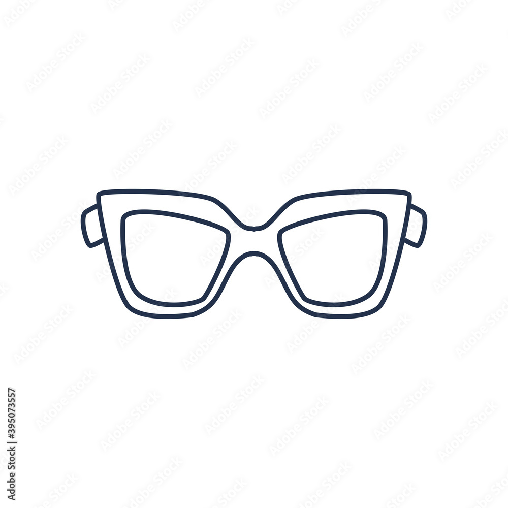glasses feminine, line style on white background glasses feminine, line style on white background
