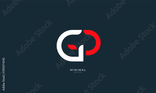 Alphabet letter icon logo GP