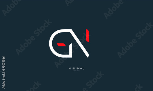 Alphabet letter icon logo GN photo