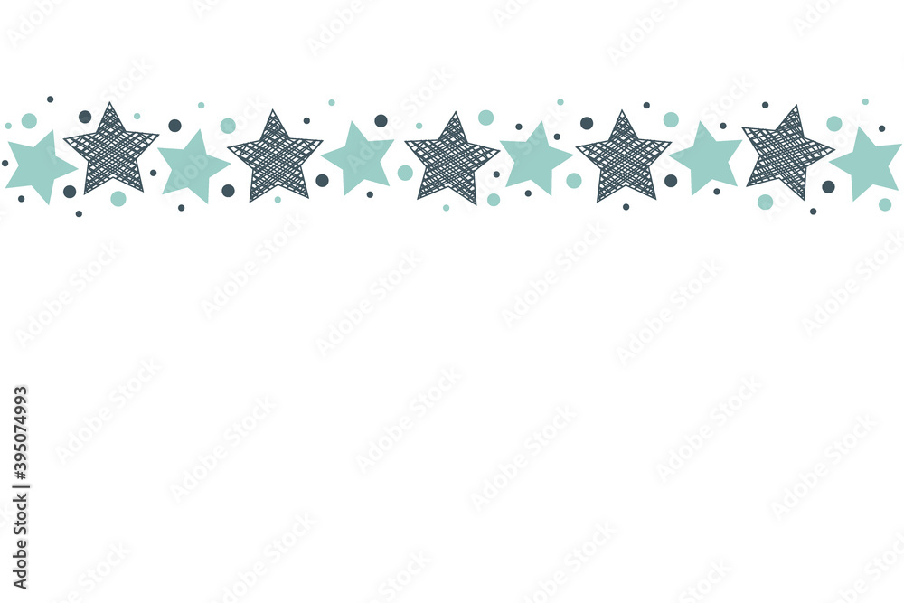 Naklejka Layout of Christmas card with stars. Vector