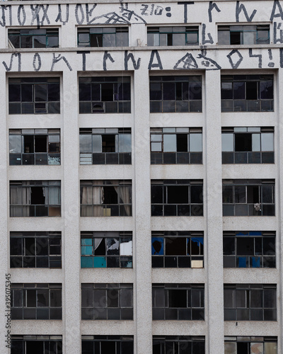 grey buildings and windows at São Paulo historical downtown.