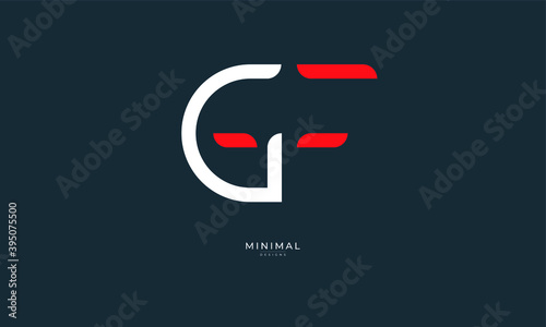 Alphabet letter icon logo GF