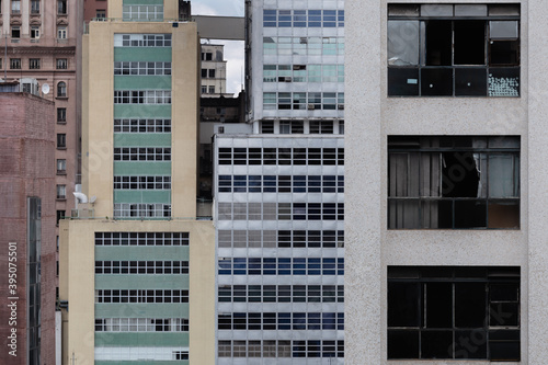 grey buildings and windows at São Paulo historical downtown.