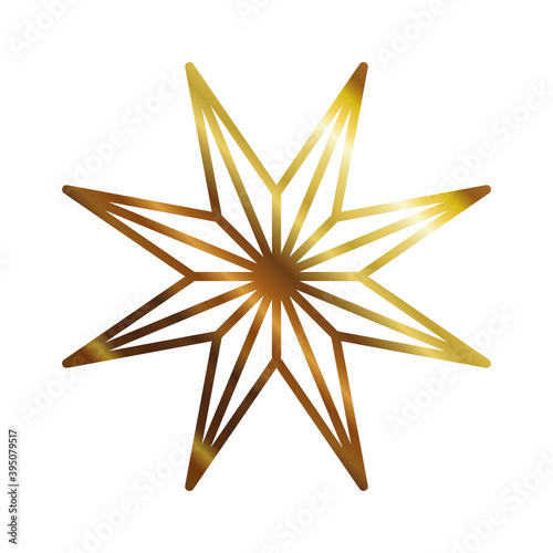 star of 8 points gold style icon vector design