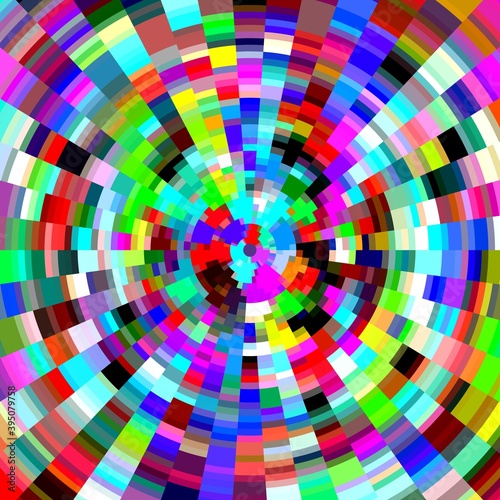 Colorful squares, abstract background with circles