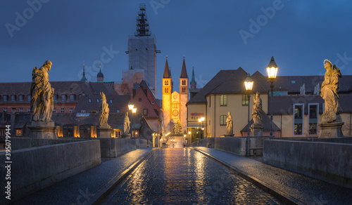 Fototapeta Naklejka Na Ścianę i Meble -  City of Wuerzburg with Old Main Bridge, Germany