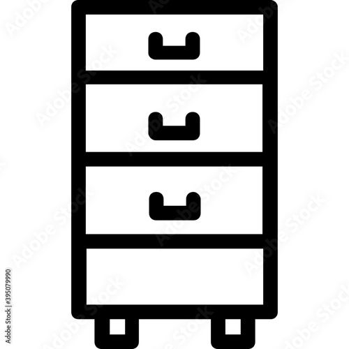 
Chest of Drawers Vector Line Icon 
