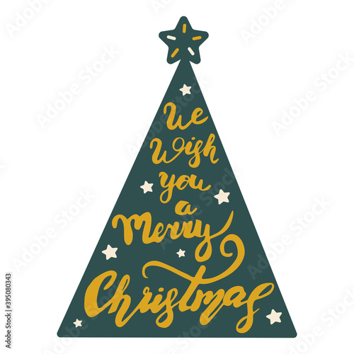 Festive creative Christmas tree in trendy colors Set Sail Champagne, Fortuna Gold, Tidewater Green isolated on a white background. 2021. Merry Christmas and happy holidays.