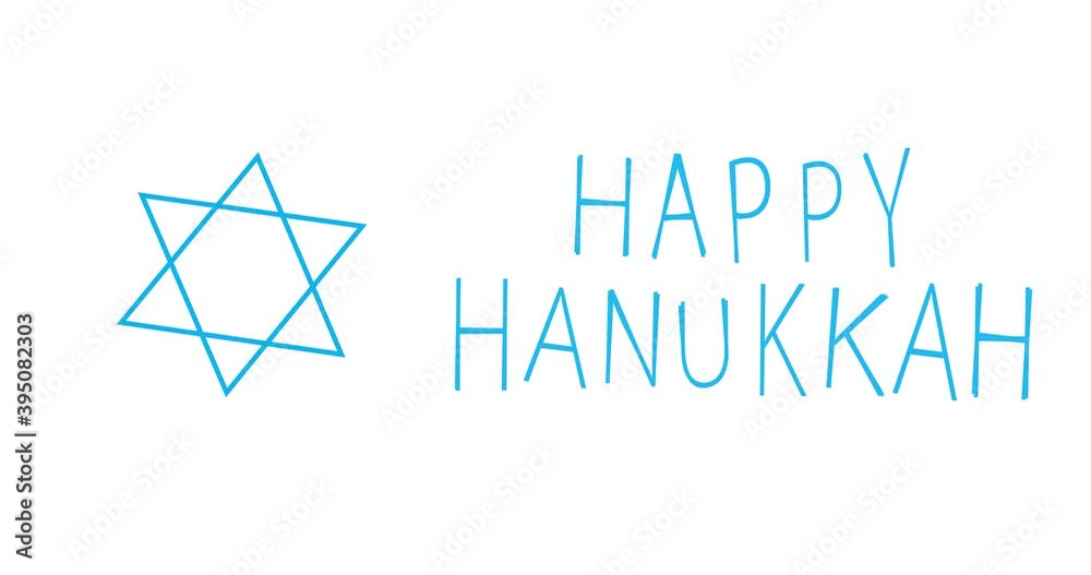 Hanukkah. Jewish holiday. Happy Hanukkah card animation