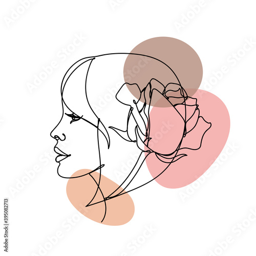 Abstract image in a linear style of a woman.
