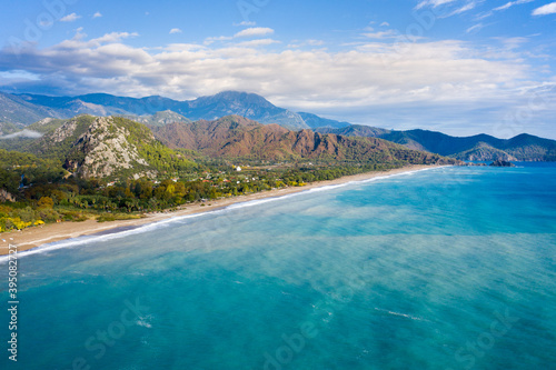 The sea and beach of Olympos (Olimpos) historic ancient city and Cirali, Kemer, Antalya, Turkey