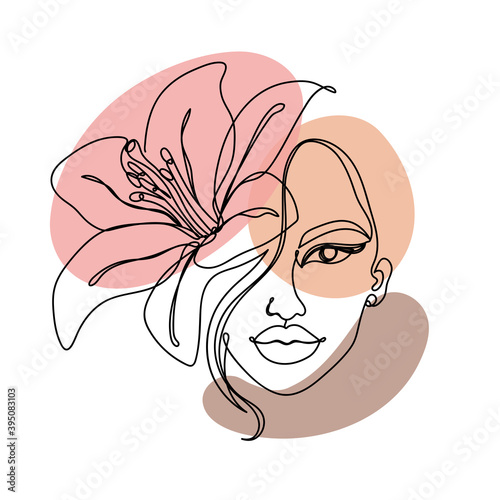 Abstract image in a linear style of a woman.