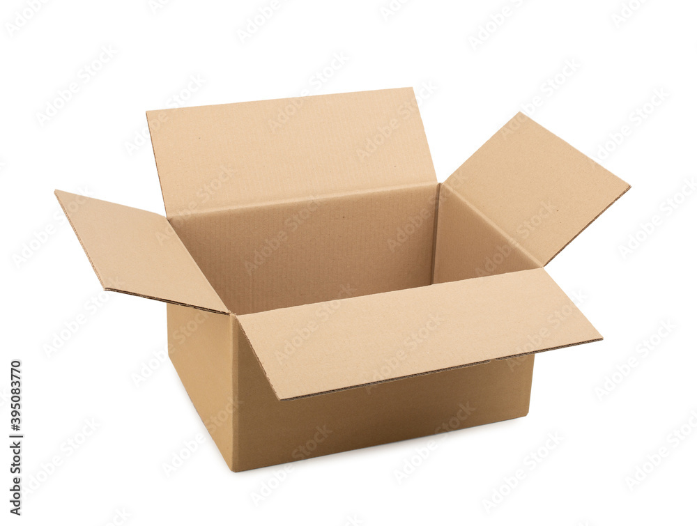 Opened cardboard box on a white isolated background. Opened cardboard box on a white isolated background.
