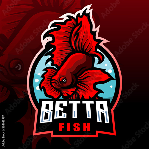 Betta fish mascot. esport logo design