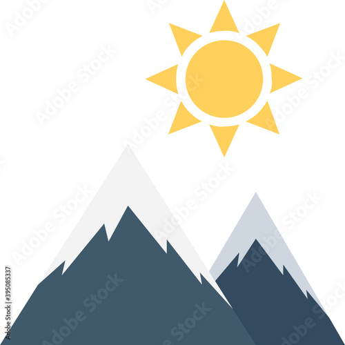 
Mountains Flat Vector Icon 
