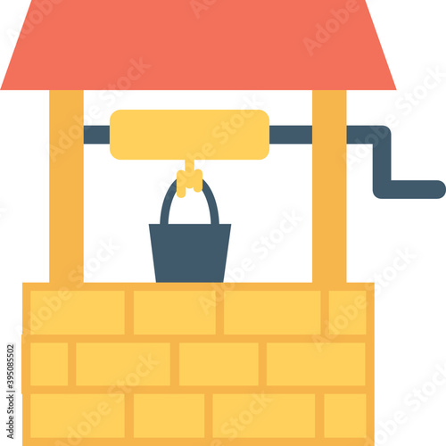 
Water Well Flat Vector Icon
