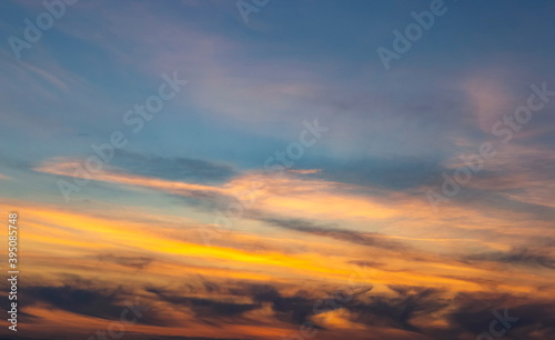 Sunset sky for background or sunrise sky and cloud at morning. © Sergey Fedoskin