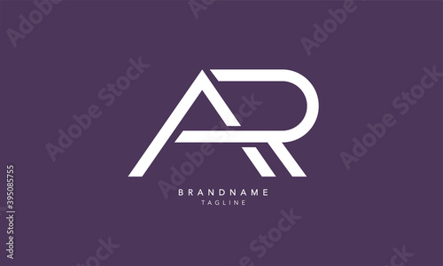 Alphabet letters Initials Monogram logo AR, RA, A and R