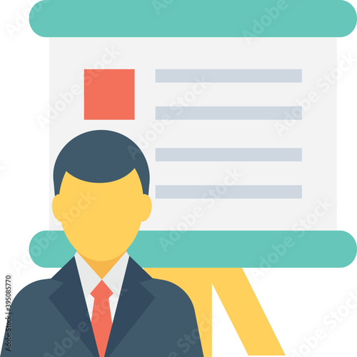 
Presentation Flat Vector Icon 
