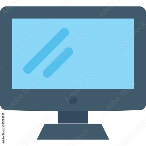  Monitor Flat Vector Icon 