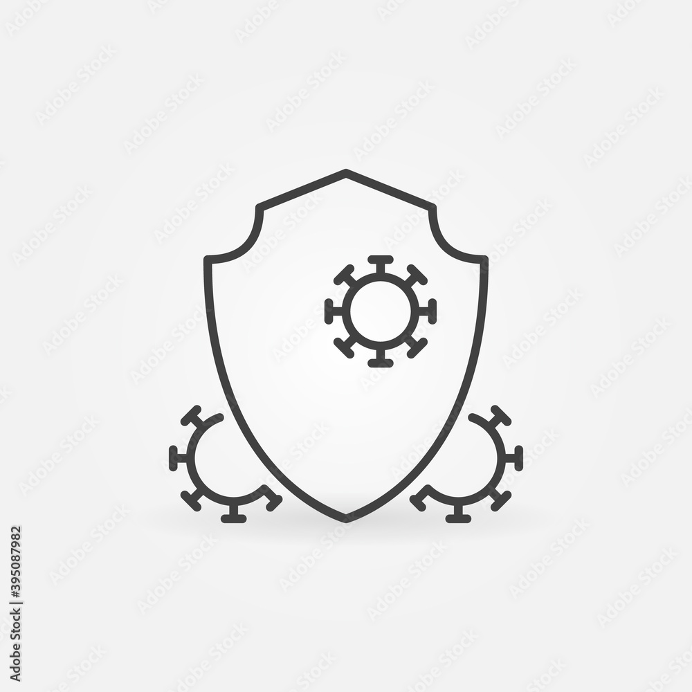 Antibacterial defence vector thin line concept icon or design element