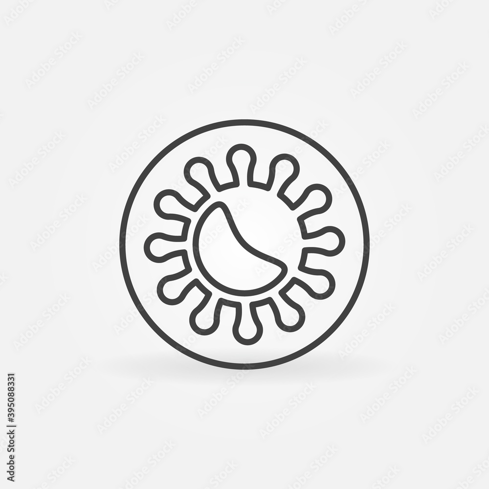 Virus or Bacteria in Circle linear vector concept icon or logo element Virus or Bacteria in Circle linear vector concept icon or logo element