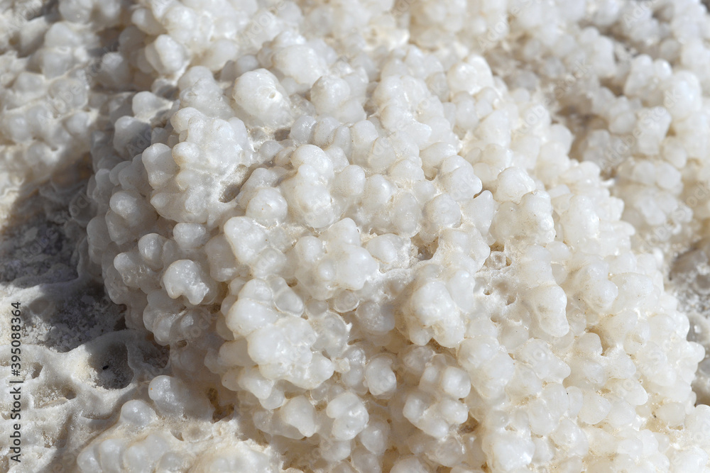 Dead Sea sand salt crystals detailed close up, natural mineral formation