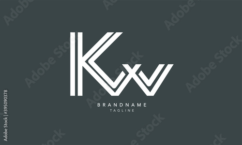 Alphabet letters Initials Monogram logo KW, WK, K and W