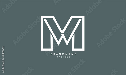 Alphabet letters Initials Monogram logo MW, WM, M and W