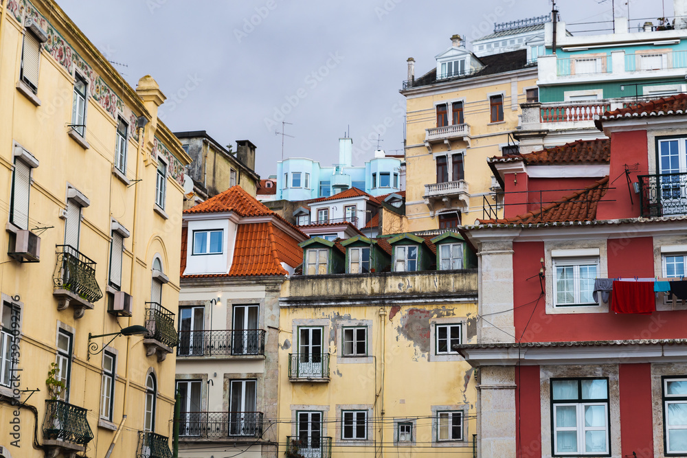 view over the city the capital of Portugal Lisbon Lisboa buildings with orange rooftops view over the city the capital of Portugal Lisbon Lisboa buildings with orange rooftops