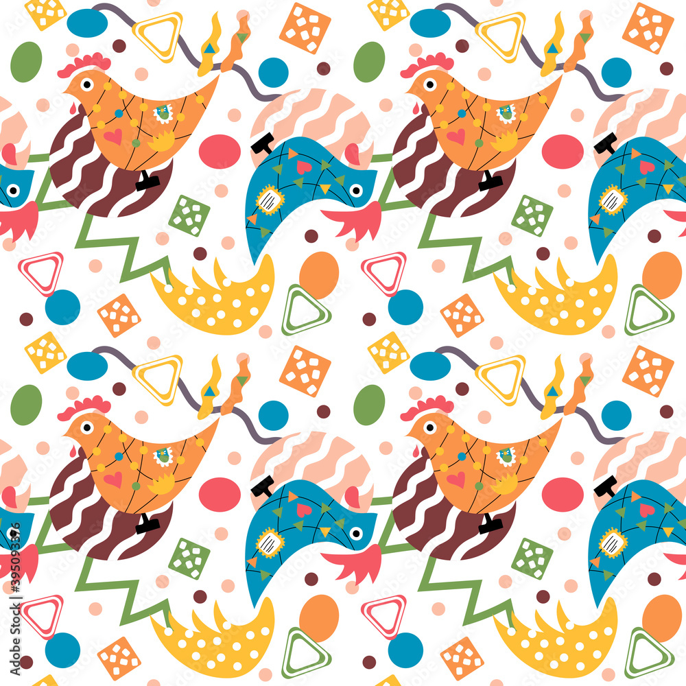 Vector seamless pattern on a transparent background. Easter background.