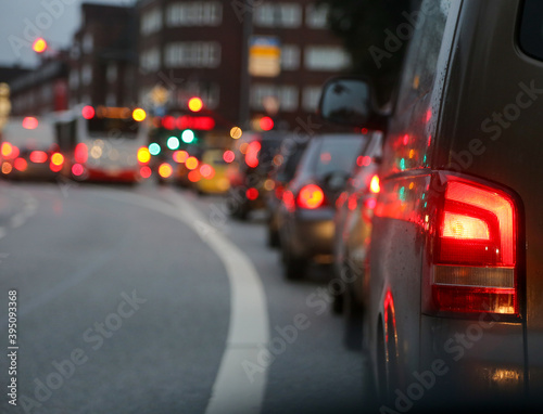 Traffic jam at rush hour in metropolis