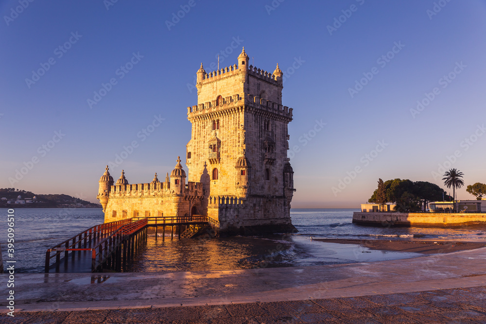 Torre de Belém Tower of Belem Lisboa Lisbon Portugal in the morning sunshine