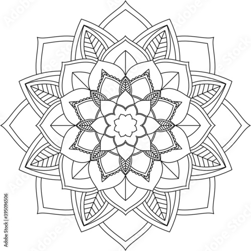 Mandala coloring book featuring simple Mehndi flower patterns, perfect for beginners, seniors, children; ethnic Indian-style designs.
